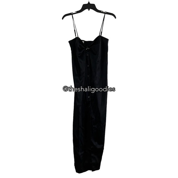 NANUSHKA Doris Midi Slip Dress Black Sarong Style - Picture 5 of 9